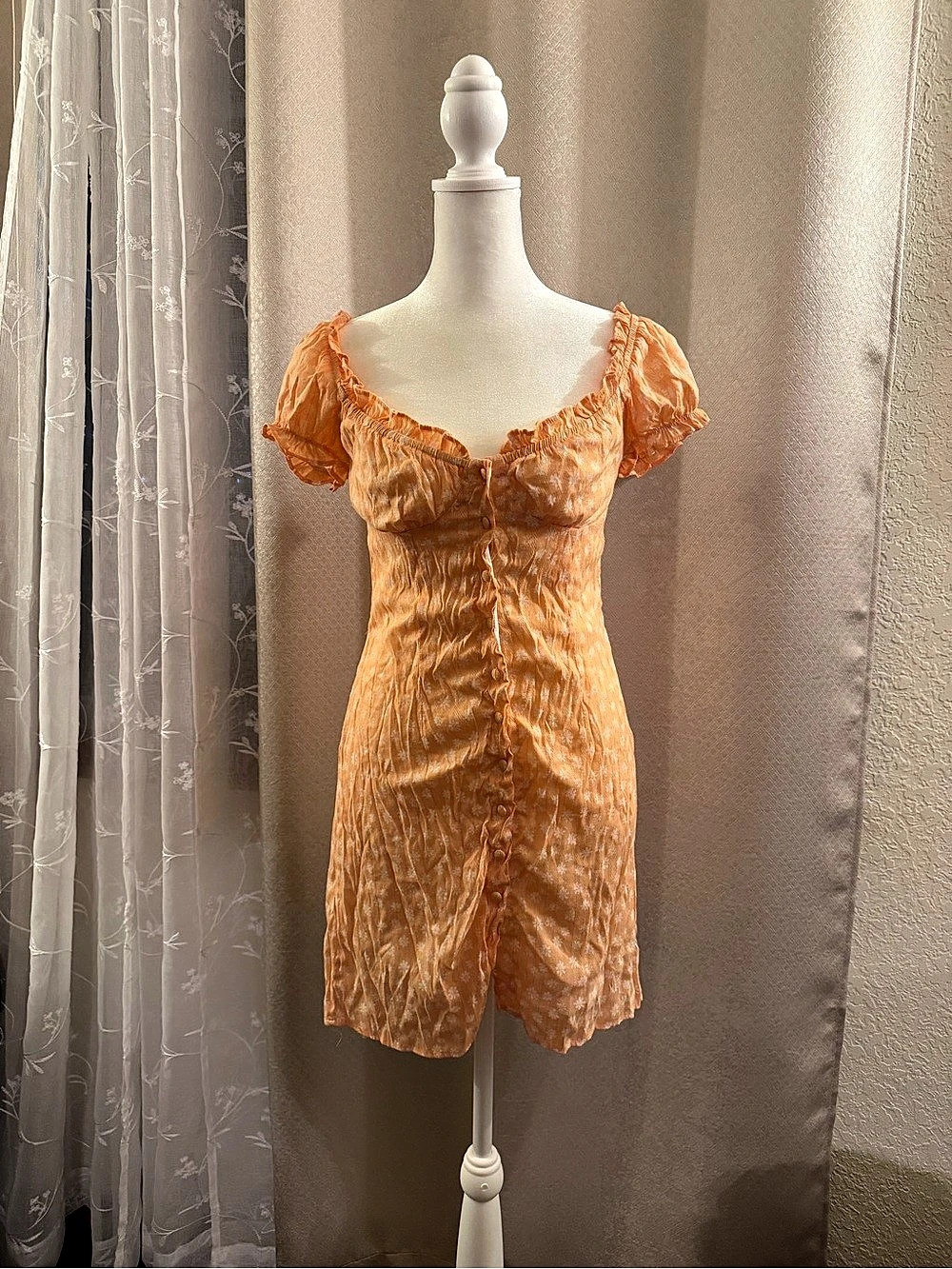 Princess Polly Mini Dress in Orange Like New